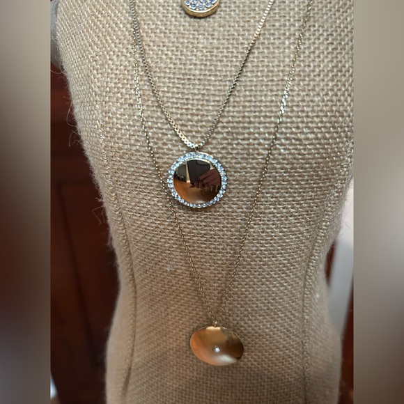 LOFT Gold Jewelry Set, Multi Layered Necklace, Hoop Earrings, & Beaded Bracelet - Picture 12 of 16